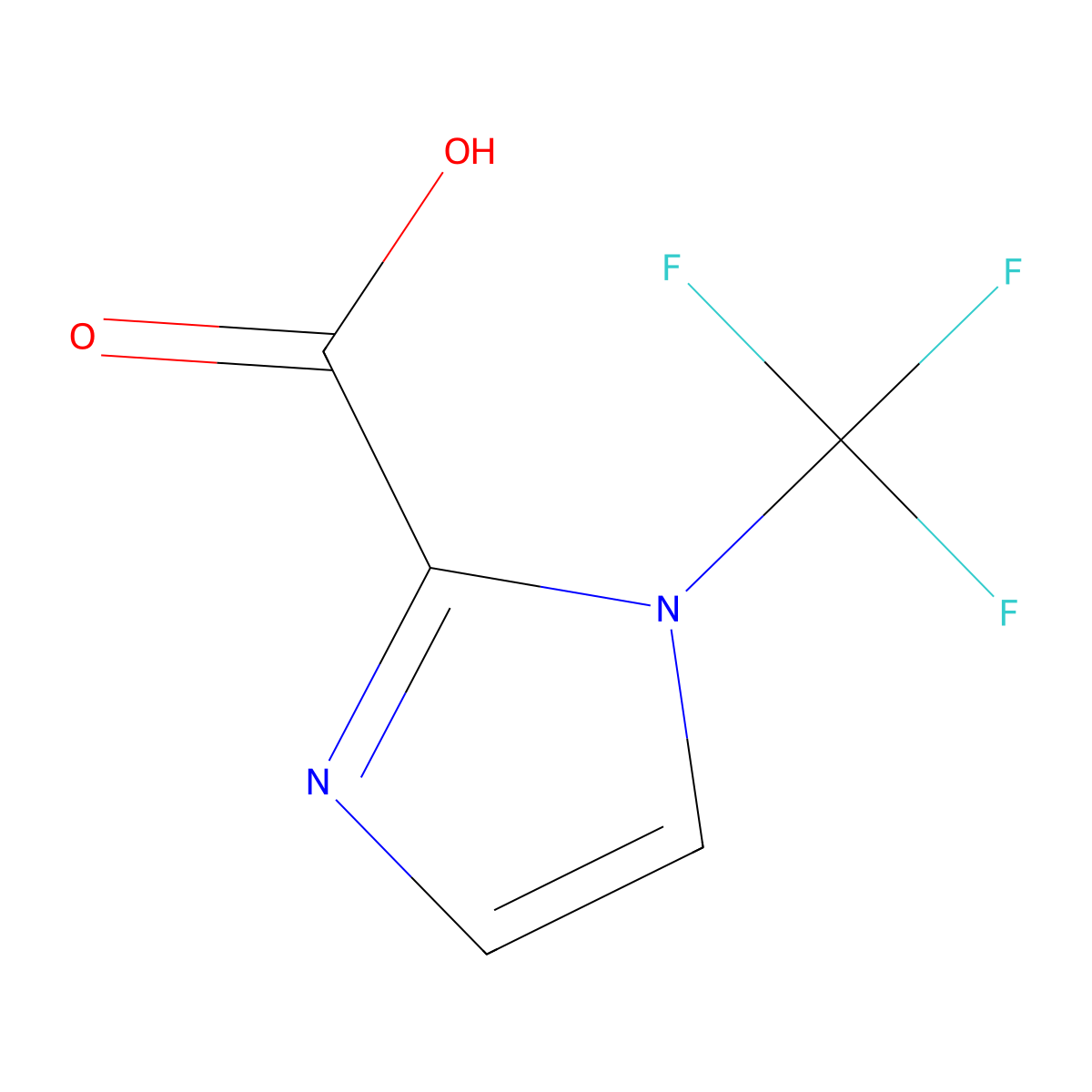 1-(trifluoromethyl)-1H-imidazole-2-carboxylic acid molecular structure, CAS 1557912-24-9