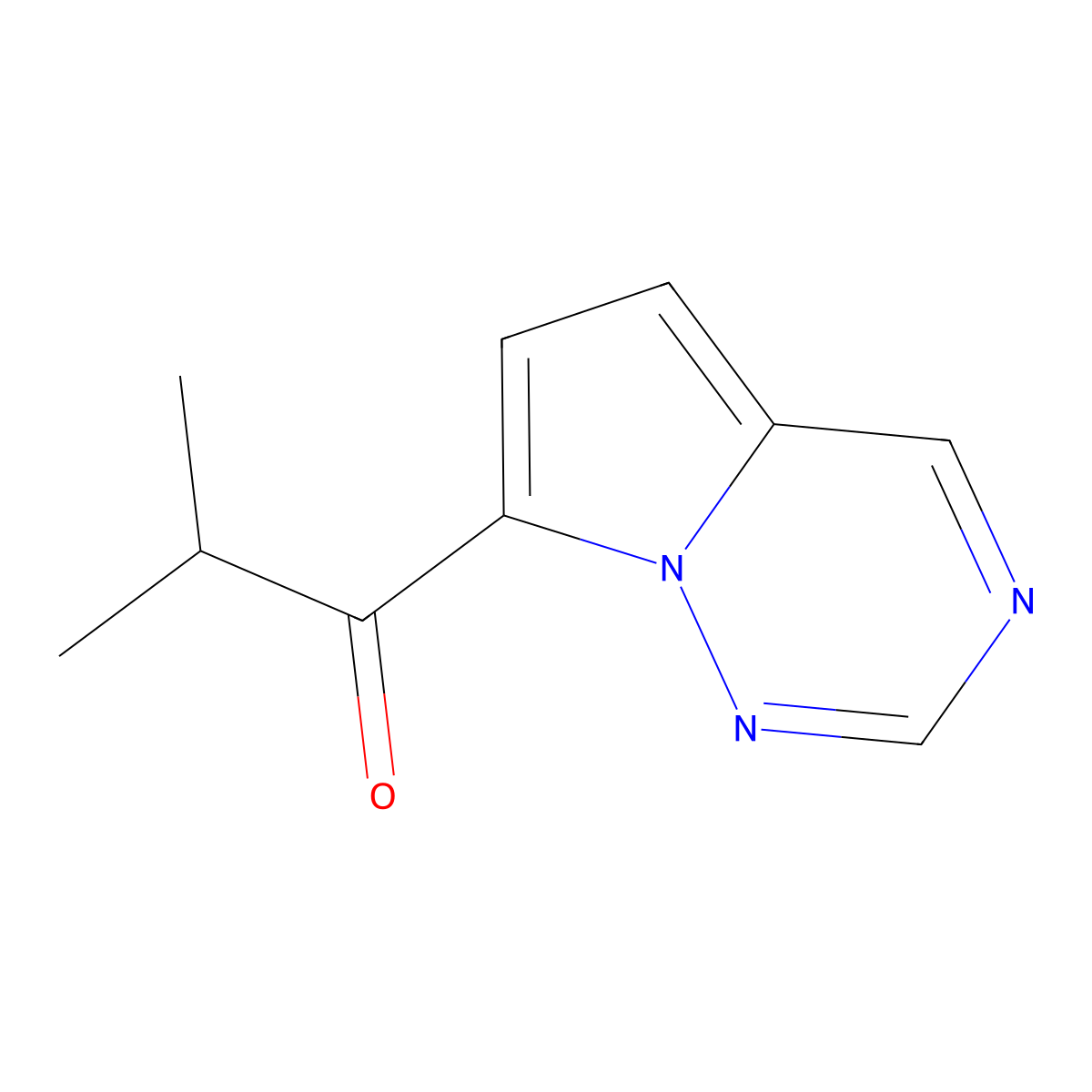 2-Methyl-1-(pyrrolo[2,1-f][1,2,4]triazin-7-yl)propan-1-one molecular structure, CAS 1557912-94-3