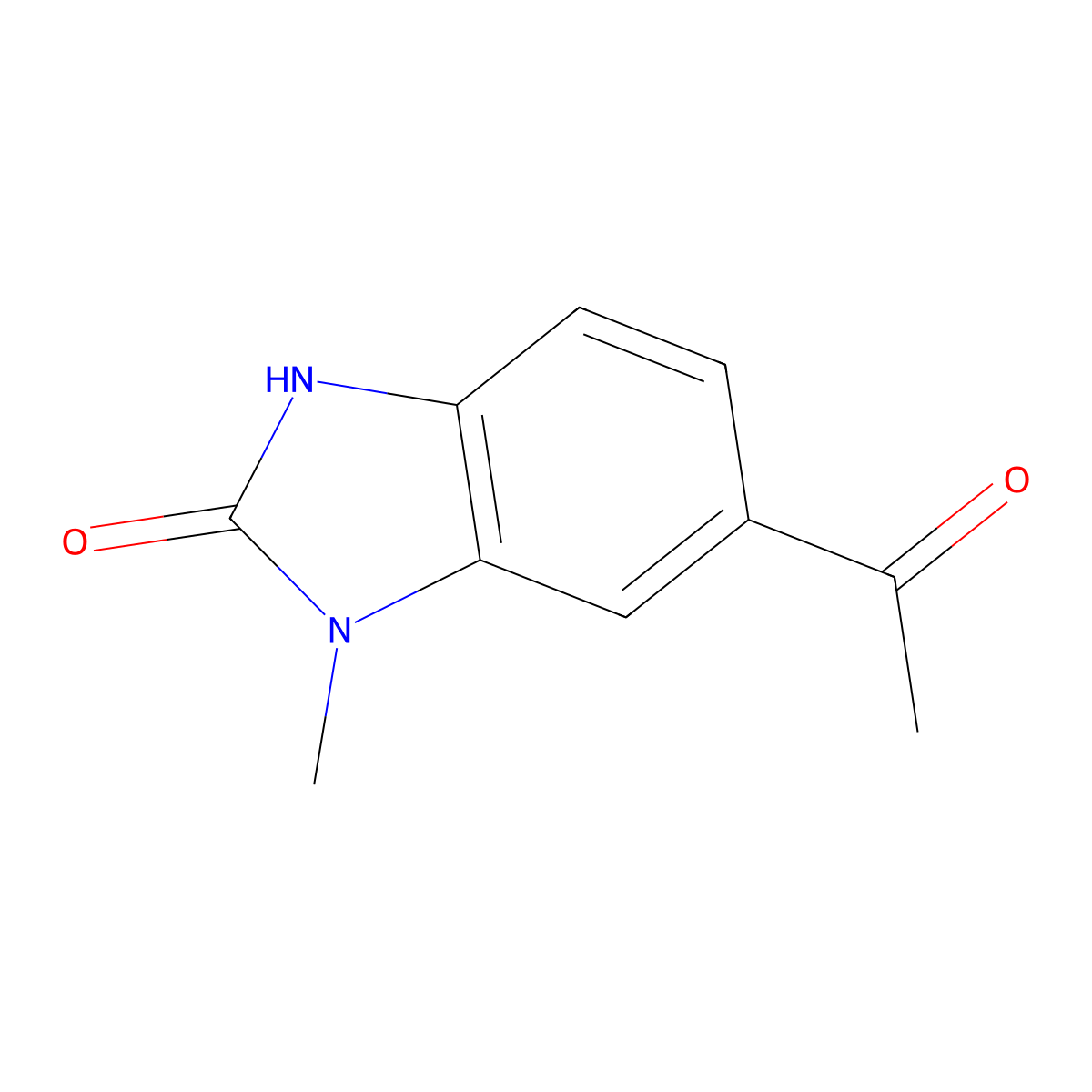 5-acetyl-3-methyl-1H-benzimidazol-2-one molecular structure, CAS 1557914-17-6