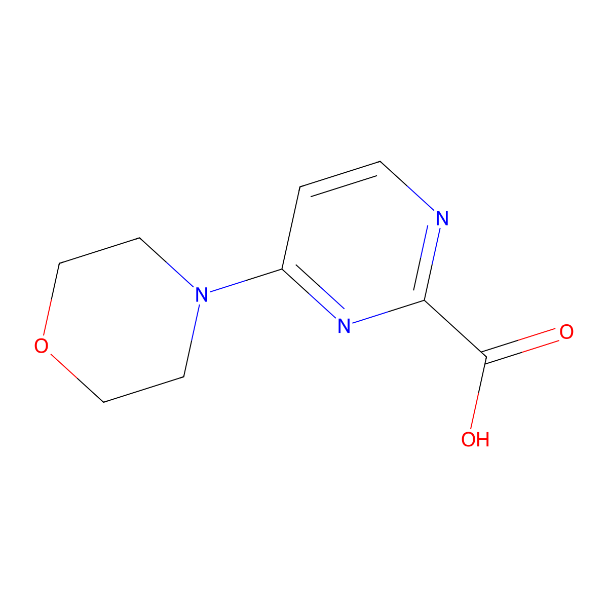 4-Morpholinopyrimidine-2-carboxylic acid molecular structure, CAS 1557920-92-9