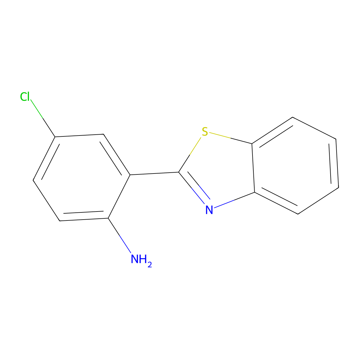 2-(1,3-Benzothiazol-2-yl)-4-chloroaniline molecular structure, CAS 155793-48-9