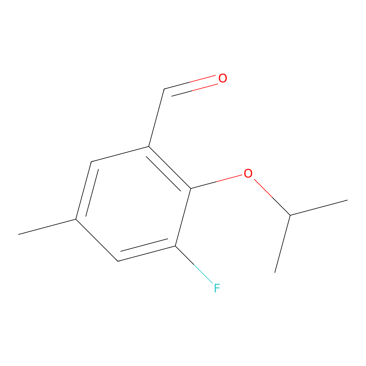 3-Fluoro-2-isopropoxy-5-methylbenzaldehyde molecular structure, CAS 1557942-85-4