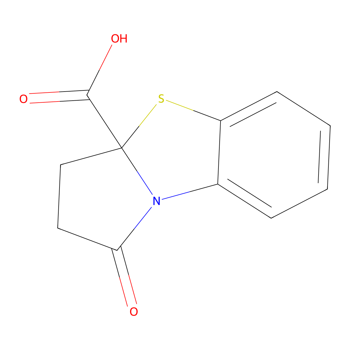 3-Oxo-7-thia-2-azatricyclo(6.4.0.0,2,6)dodeca-1(12),8,10-triene-6-carboxylic acid molecular structure, CAS 155796-03-5