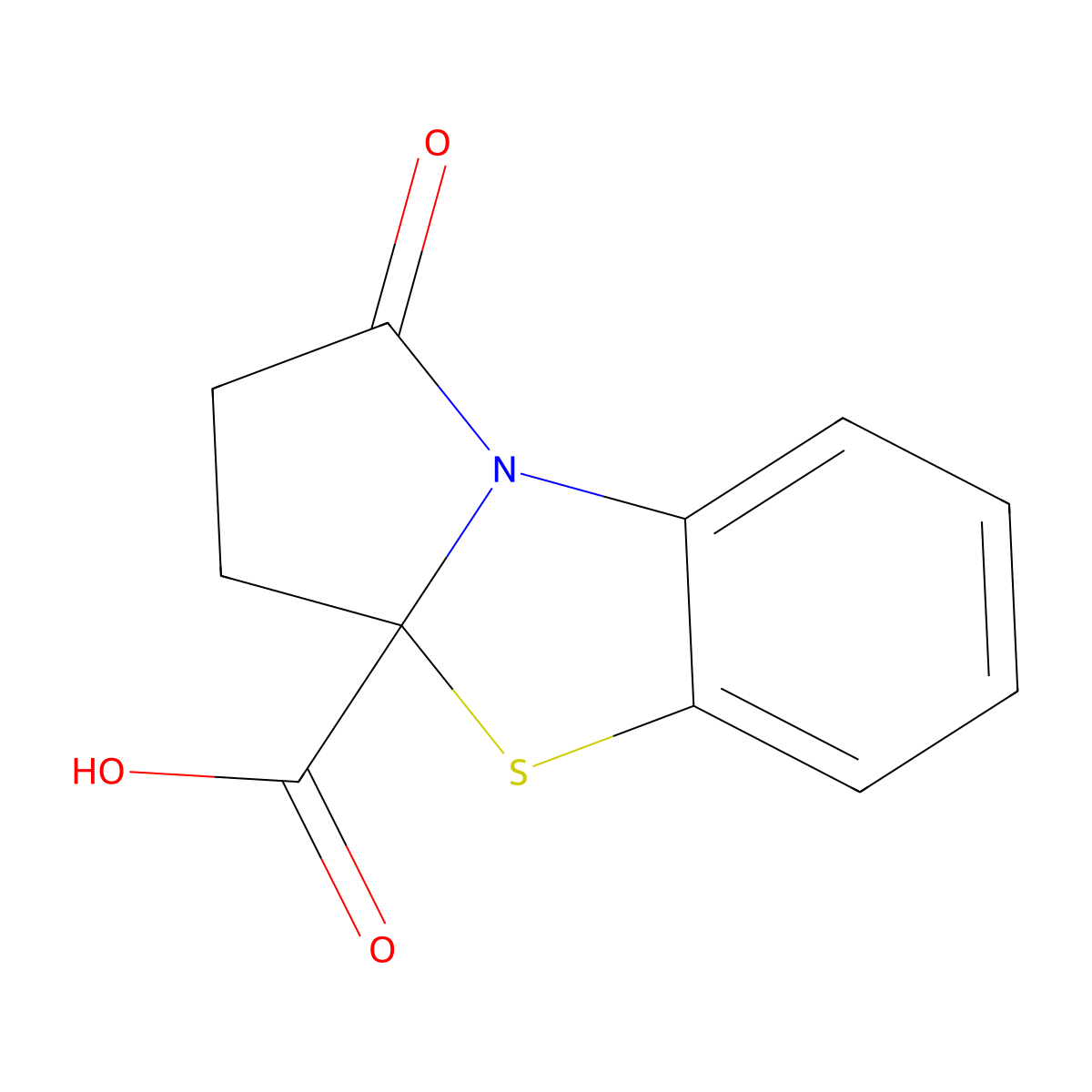 3-Oxo-7-thia-2-azatricyclo(6.4.0.0,2,6)dodeca-1(12),8,10-triene-6-carboxylic acid molecular structure, CAS 155796-03-5