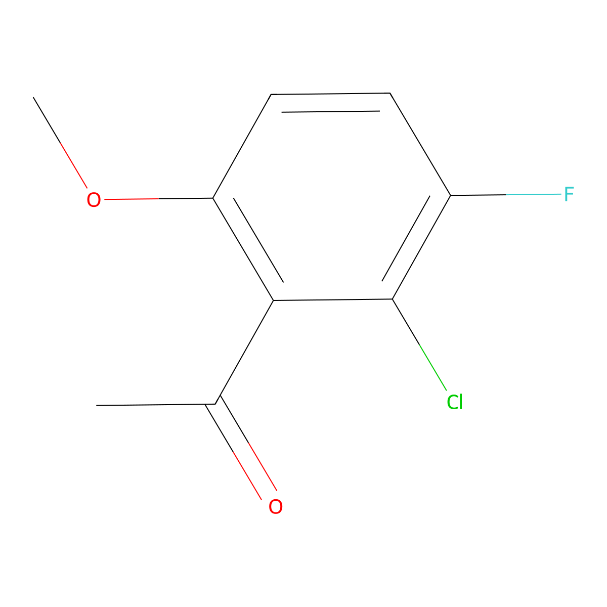 1-(2-Chloro-3-fluoro-6-methoxyphenyl)ethan-1-one molecular structure, CAS 1557965-78-2