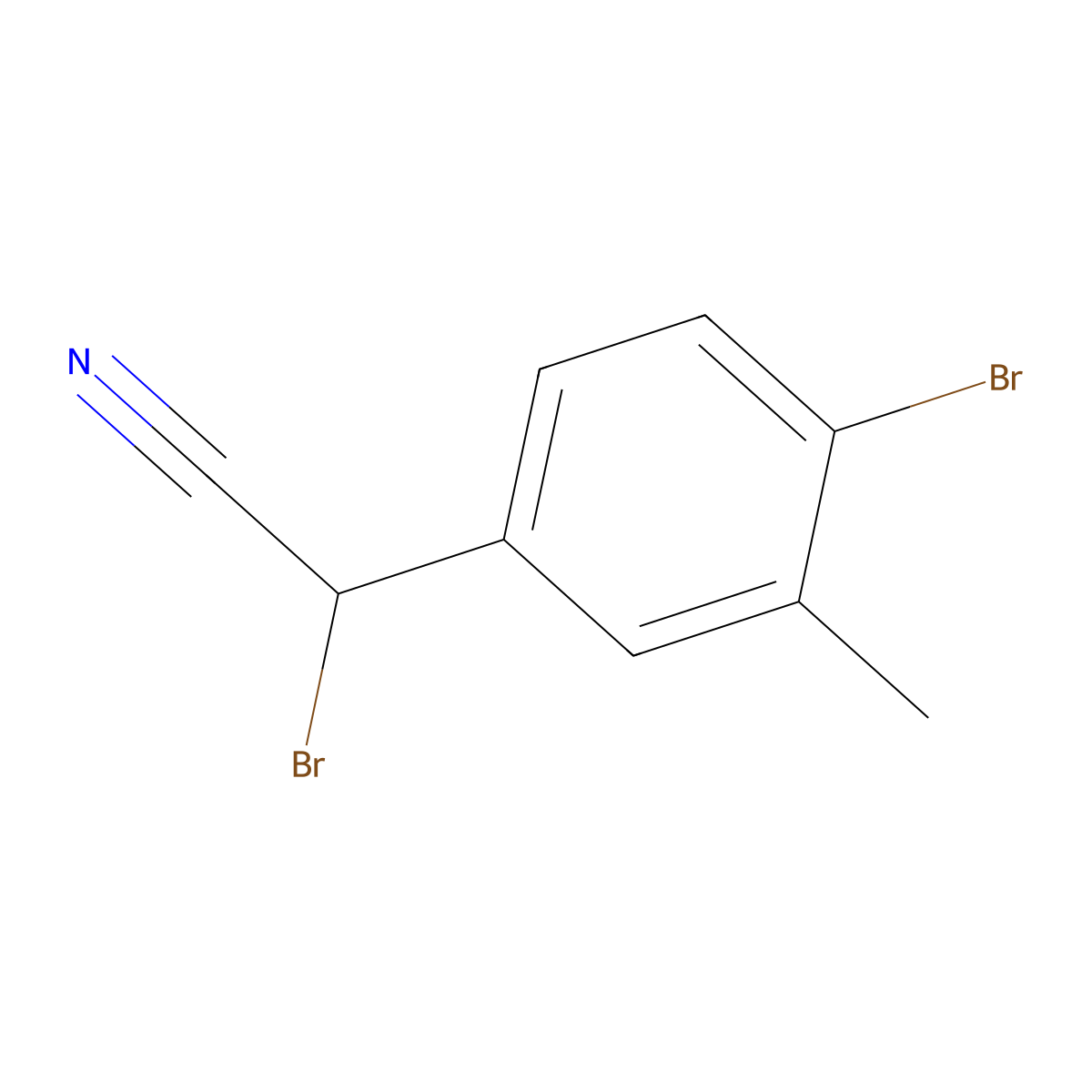 2-Bromo-2-(4-bromo-3-methylphenyl)acetonitrile molecular structure, CAS 1557968-58-7