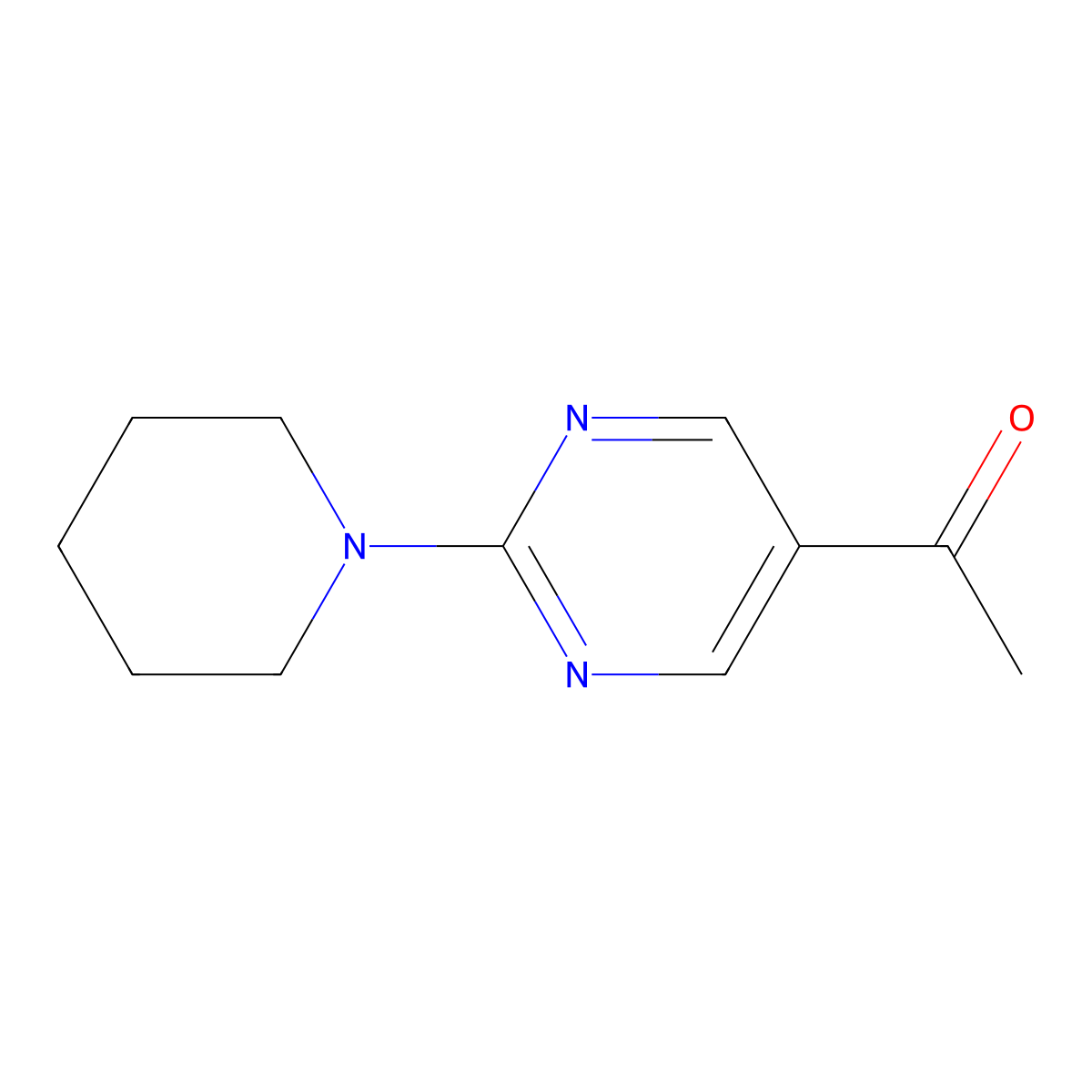 1-[2-(1-Piperidinyl)-5-pyrimidinyl]ethanone molecular structure, CAS 1557969-67-1
