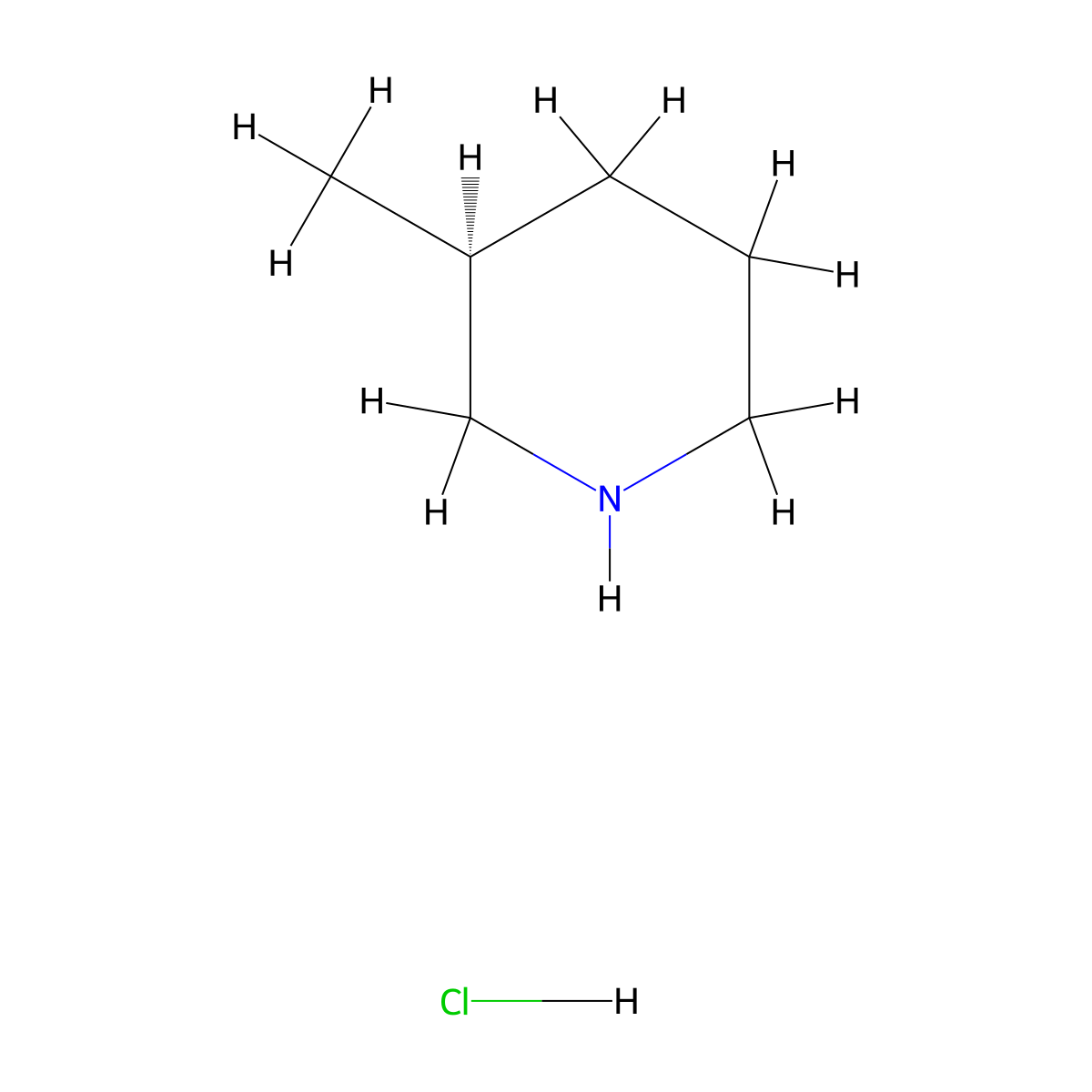 (3S)-3-methylpiperidine hydrochloride molecular structure, CAS 155797-02-7