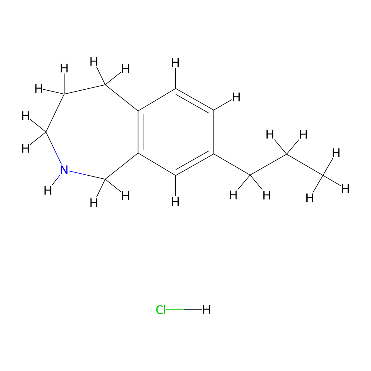 8-propyl-2,3,4,5-tetrahydro-1H-2-benzazepine hydrochloride molecular structure, CAS 1557971-16-0