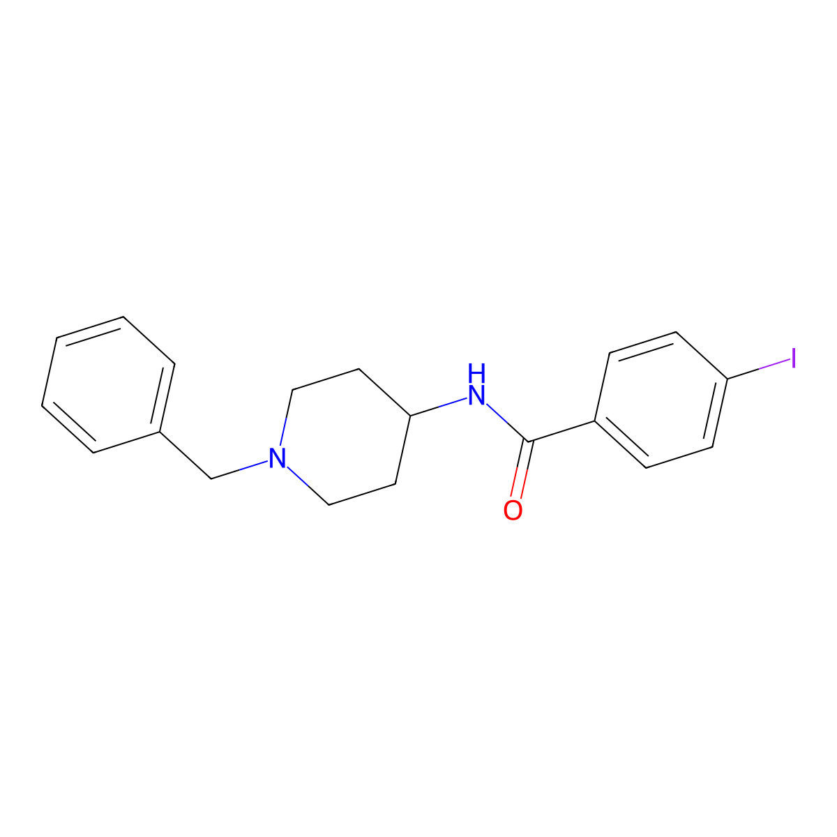 N-(N-benzylpiperidin-4-yl)-4-iodobenzamide molecular structure, CAS 155798-08-6