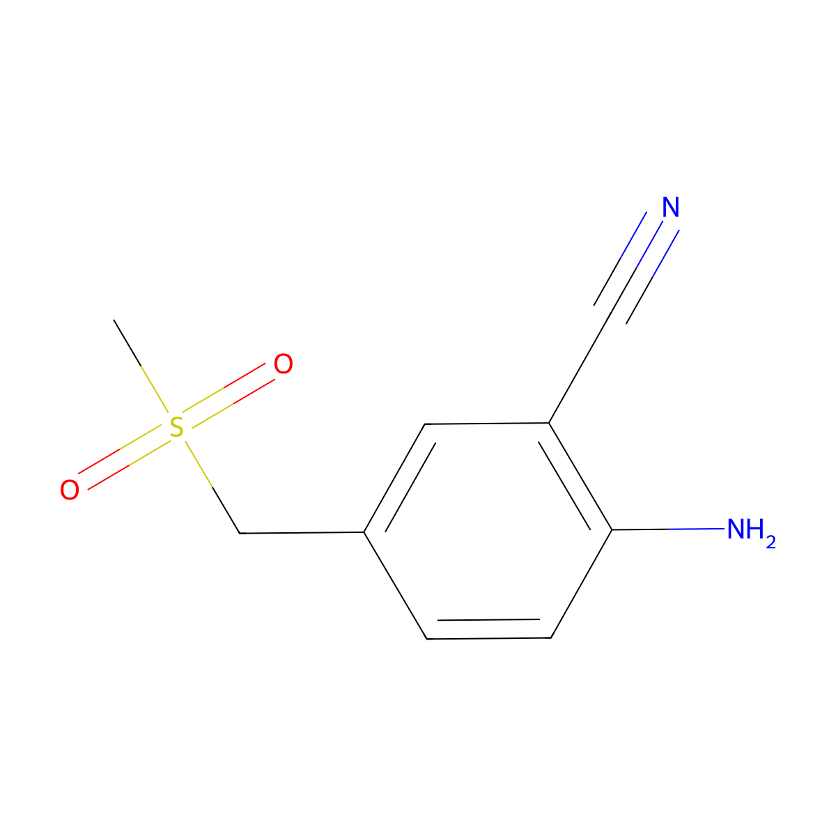 2-Amino-5-(methanesulfonylmethyl)benzonitrile molecular structure, CAS 1557985-87-1