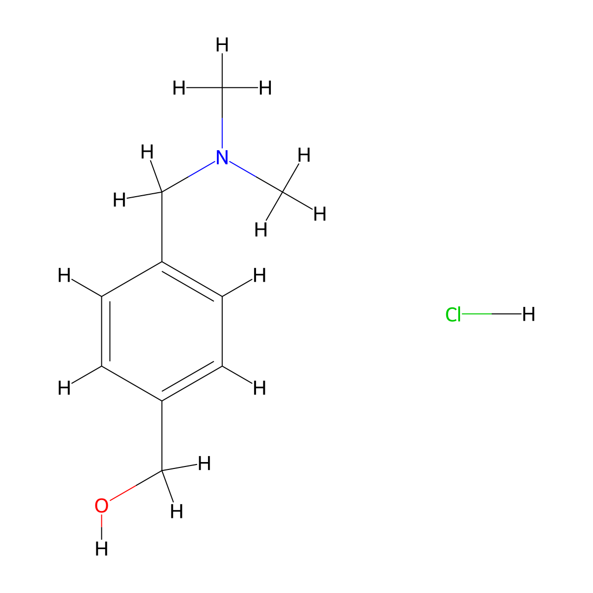 {4-[(Dimethylamino)methyl]phenyl}methanol hydrochloride molecular structure, CAS 155799-96-5