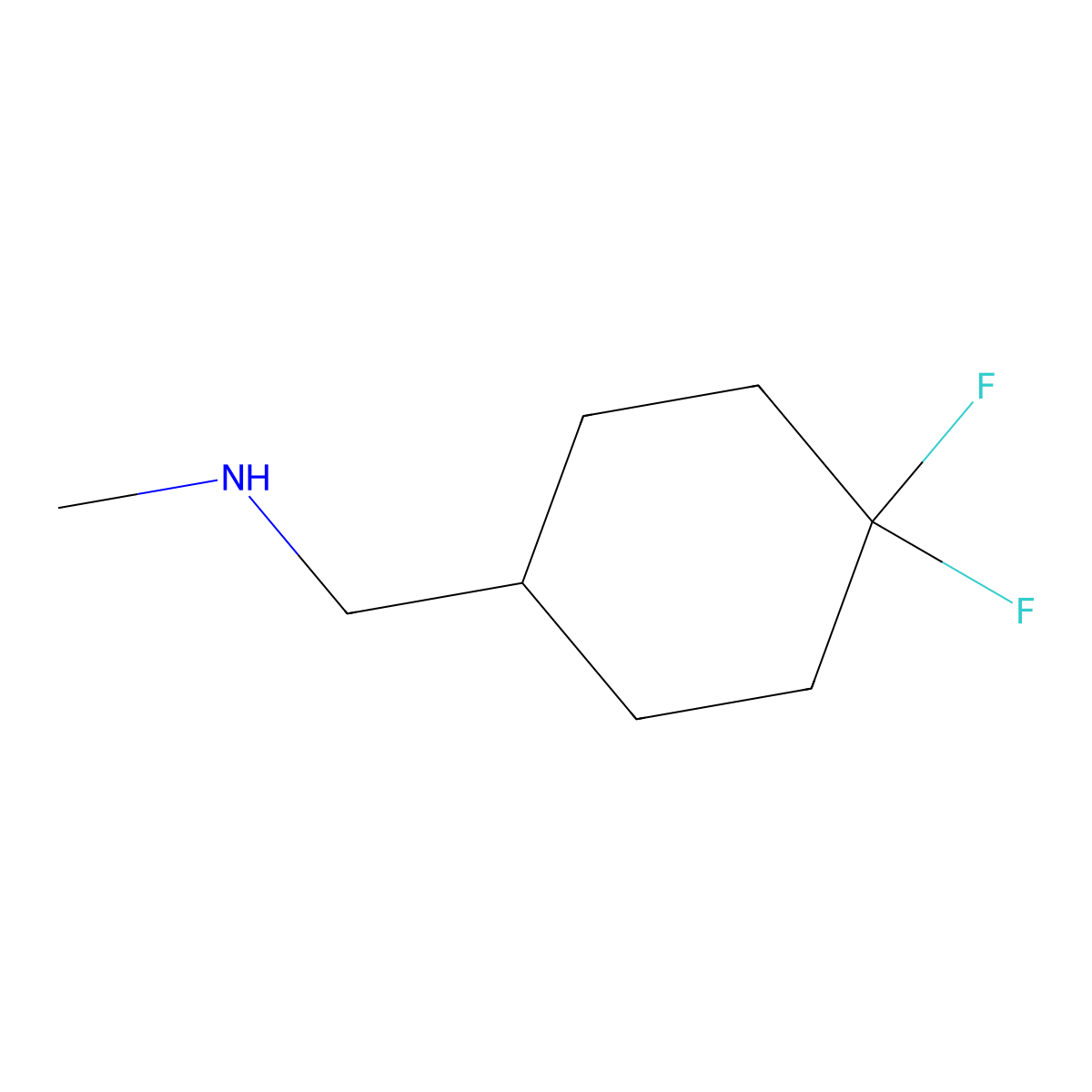 1-(4,4-difluorocyclohexyl)-N-methylmethanamine molecular structure, CAS 1557999-30-0