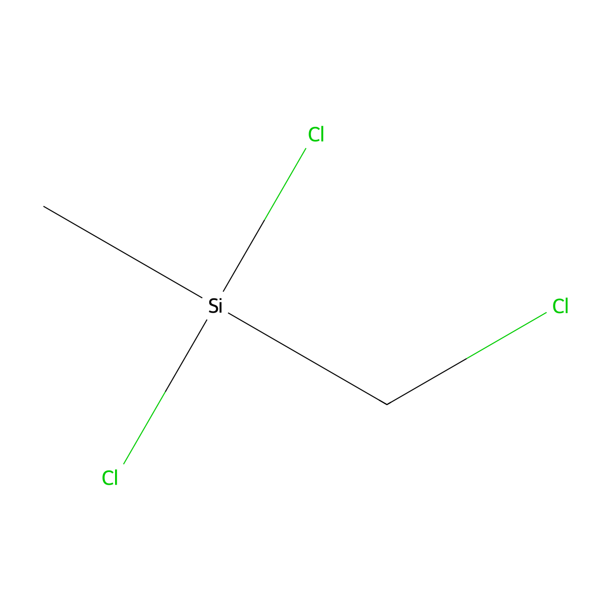 Dichloro(chloromethyl)methylsilane molecular structure, CAS 1558-33-4