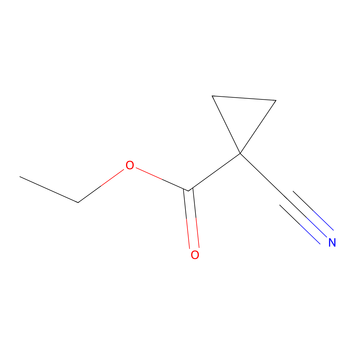 Ethyl 1-cyanocyclopropanecarboxylate molecular structure, CAS 1558-81-2