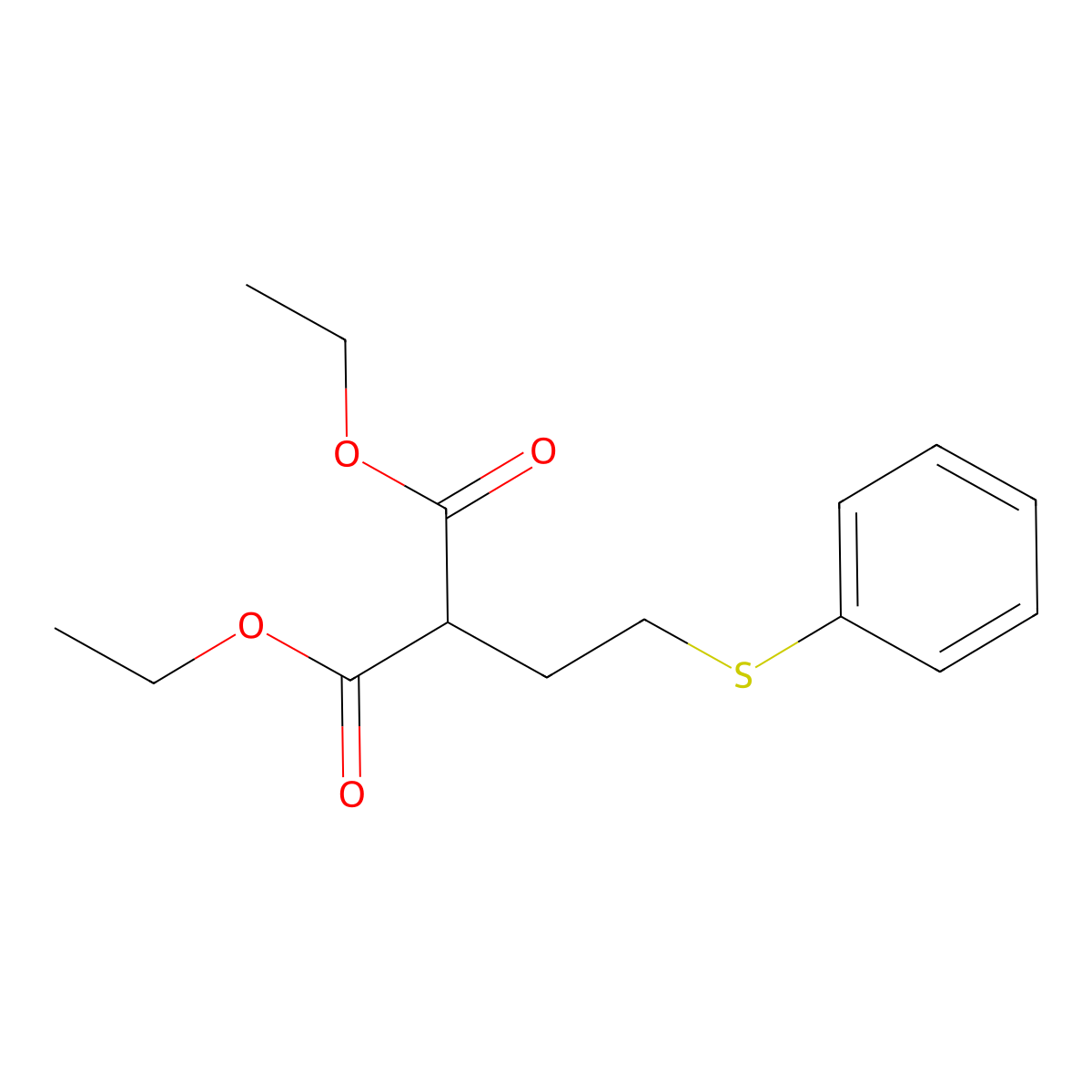 Diethyl [2-(phenylthio)ethyl]malonate molecular structure, CAS 1558-97-0