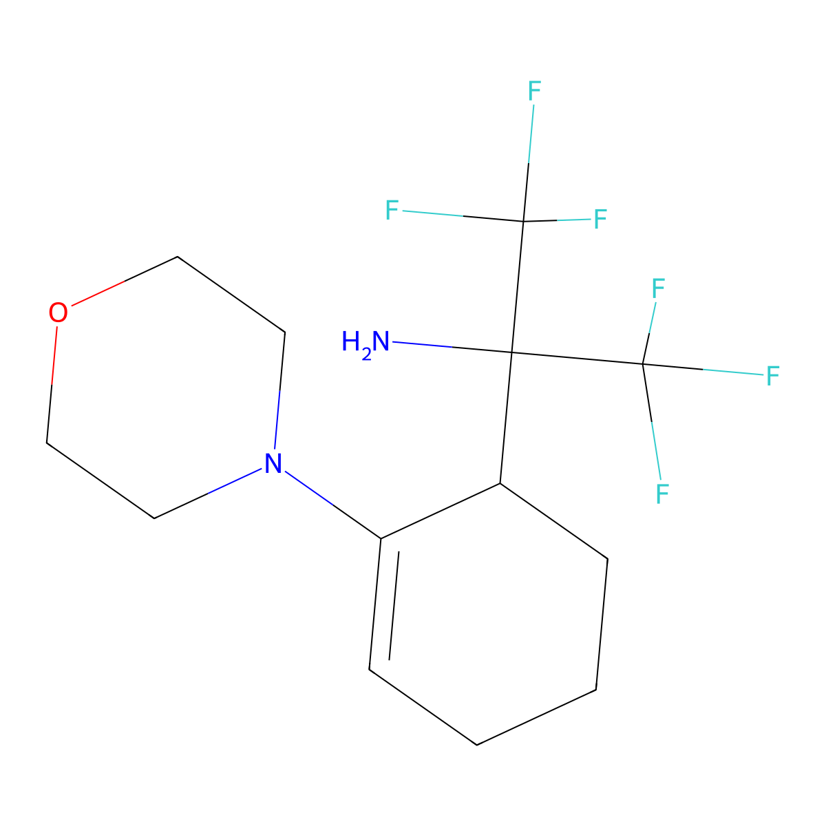 1,1,1,3,3,3-Hexafluoro-2-(2-morpholinocyclohex-2-en-1-yl)propan-2-amine molecular structure, CAS 15580-93-5
