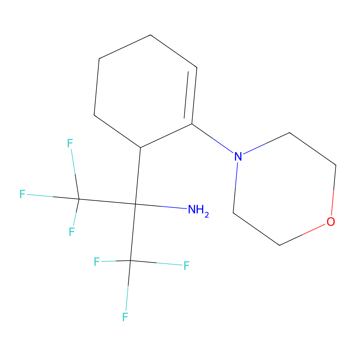 1,1,1,3,3,3-Hexafluoro-2-(2-morpholinocyclohex-2-en-1-yl)propan-2-amine molecular structure, CAS 15580-93-5