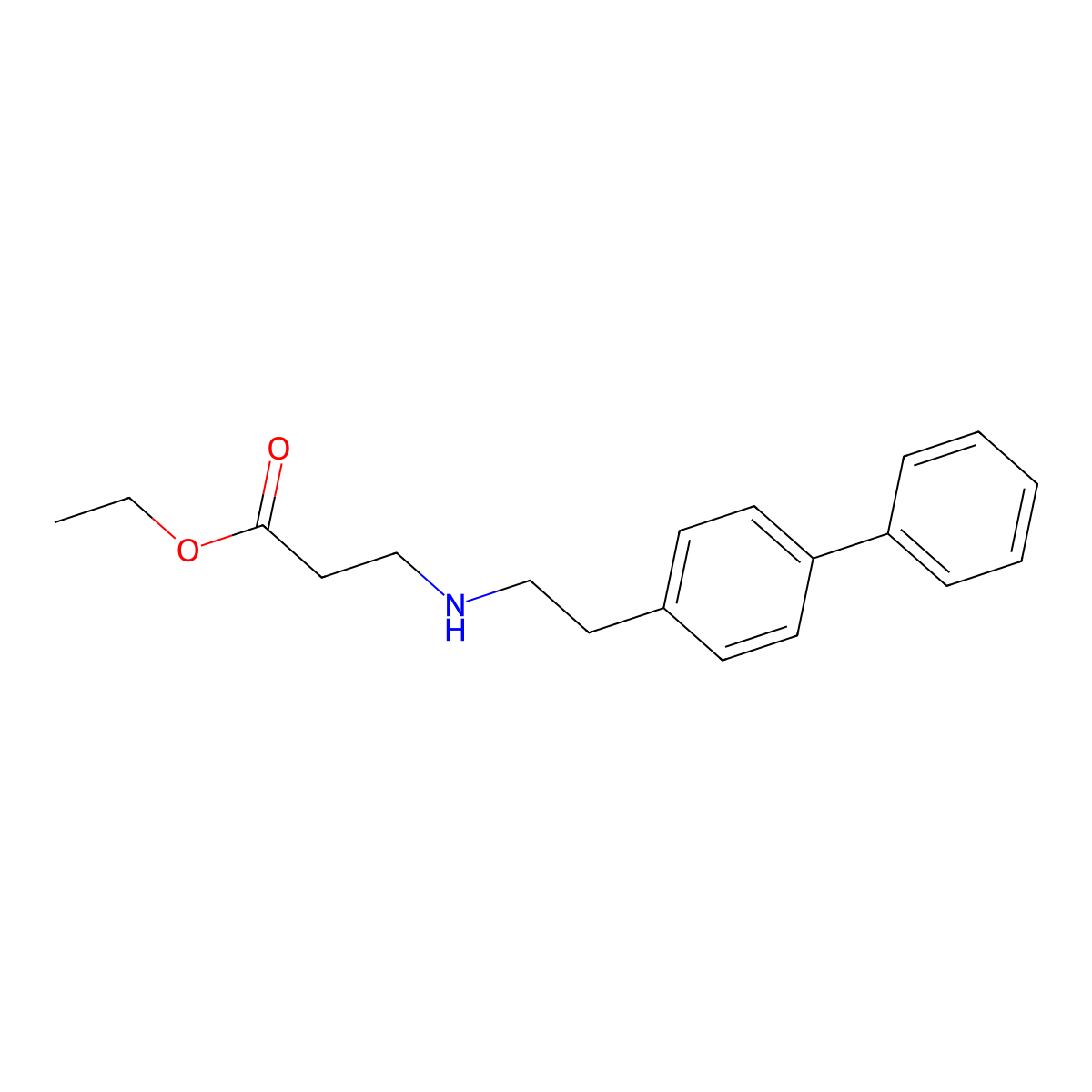 Ethyl 3-((2-([1,1'-biphenyl]-4-yl)ethyl)amino)propanoate molecular structure, CAS 1558009-78-1