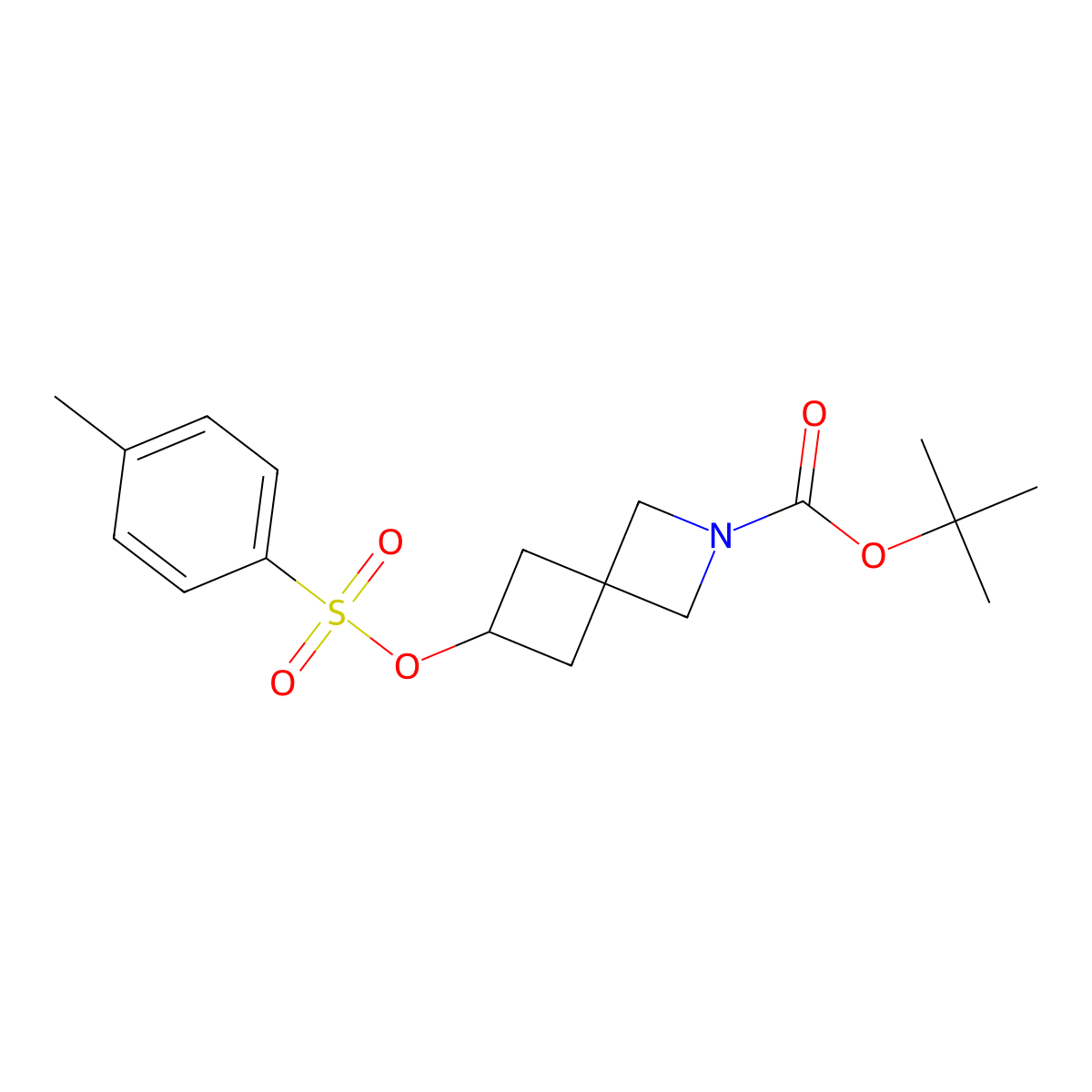 Tert-butyl 6-(tosyloxy)-2-azaspiro[3.3]heptane-2-carboxylate molecular structure, CAS 1558037-97-0