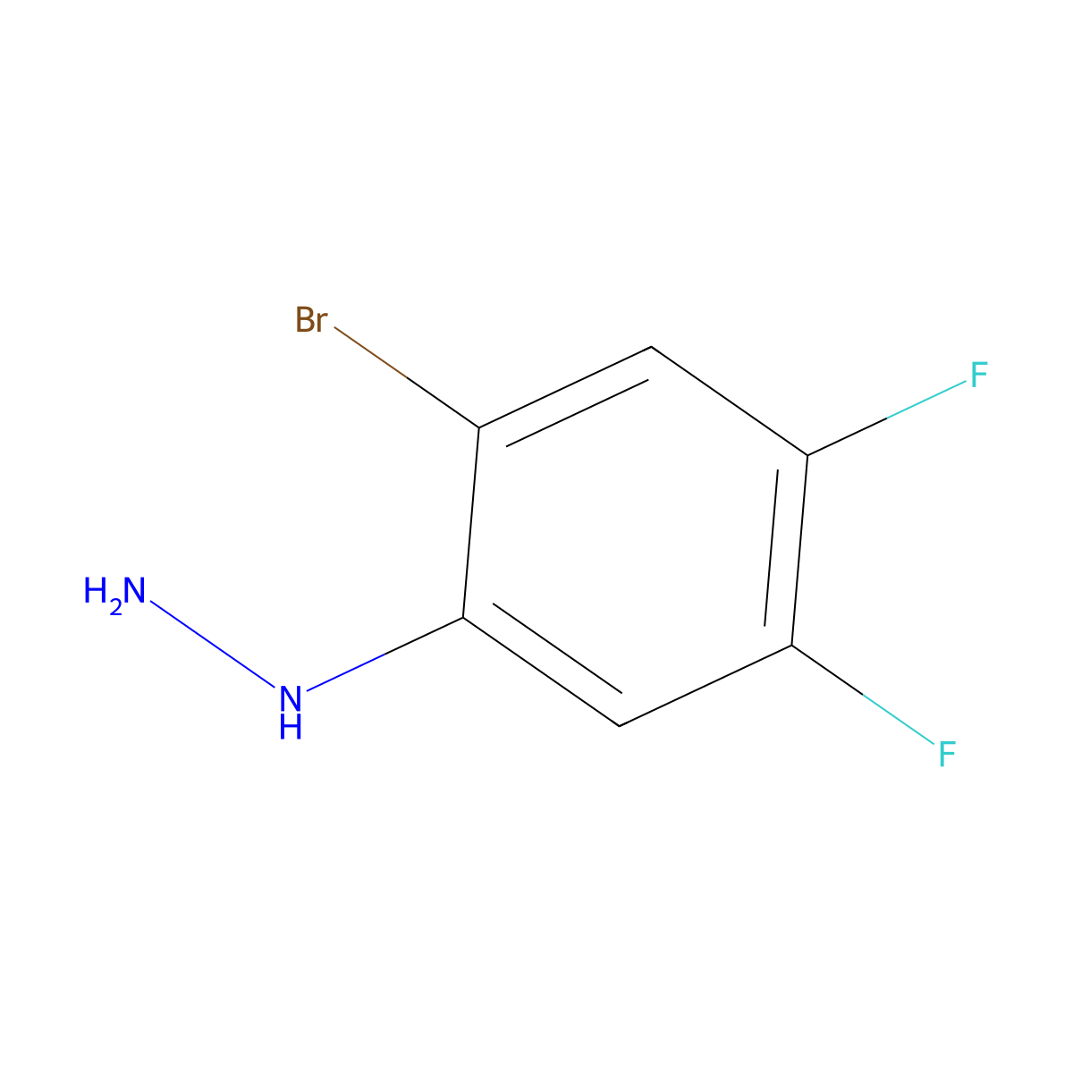 (2-Bromo-4,5-difluorophenyl)hydrazine molecular structure, CAS 1558045-82-1