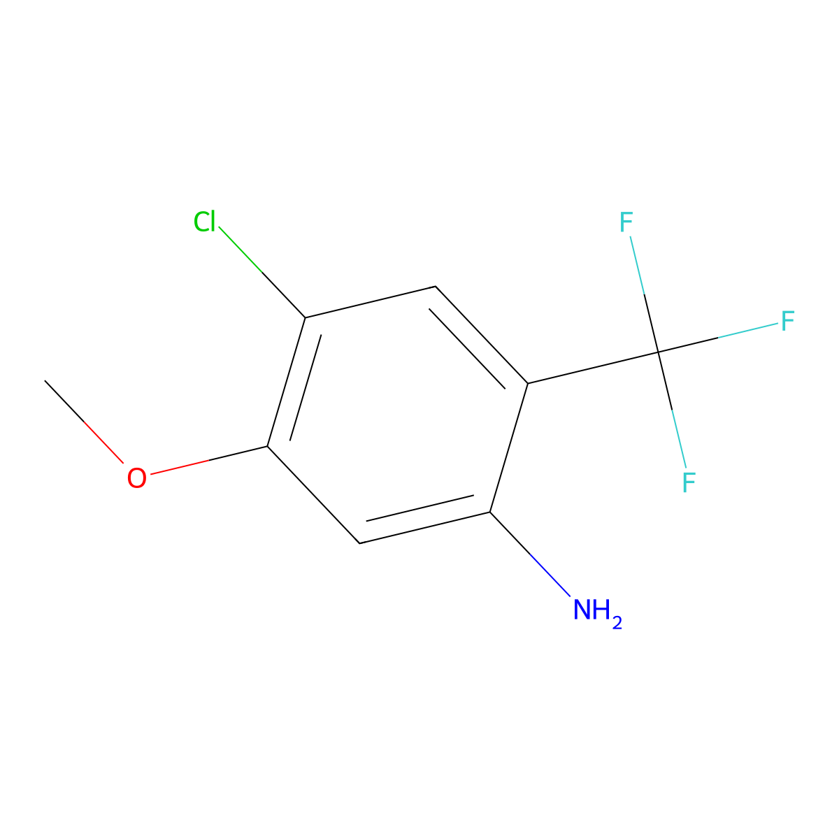 4-Chloro-5-methoxy-2-(trifluoromethyl)aniline molecular structure, CAS 1558046-40-4