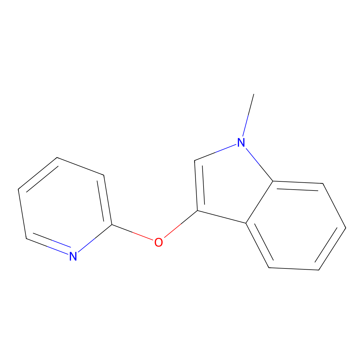 1-Methyl-3-(pyridin-2-yloxy)-1H-indole molecular structure, CAS 1558047-17-8