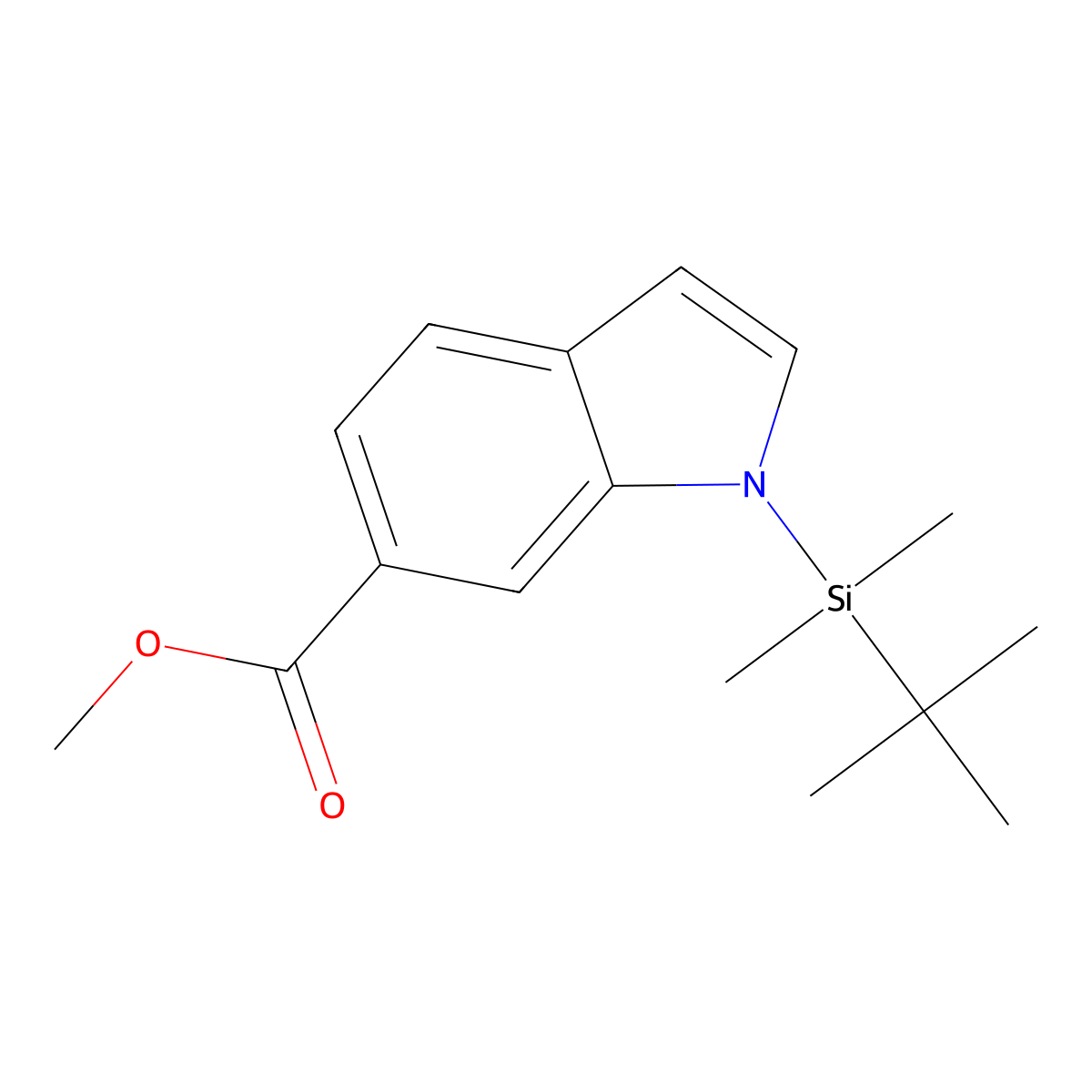 Methyl-1-(tert-butyldimethylsilyl)-1H-indole-6-carboxylate molecular structure, CAS 1558048-86-4