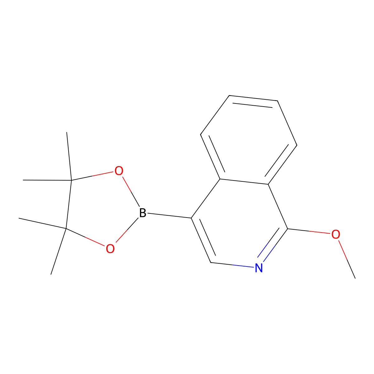 1-Methoxy-4-(tetramethyl-1,3,2-dioxaborolan-2-yl)isoquinoline molecular structure, CAS 1558050-00-2