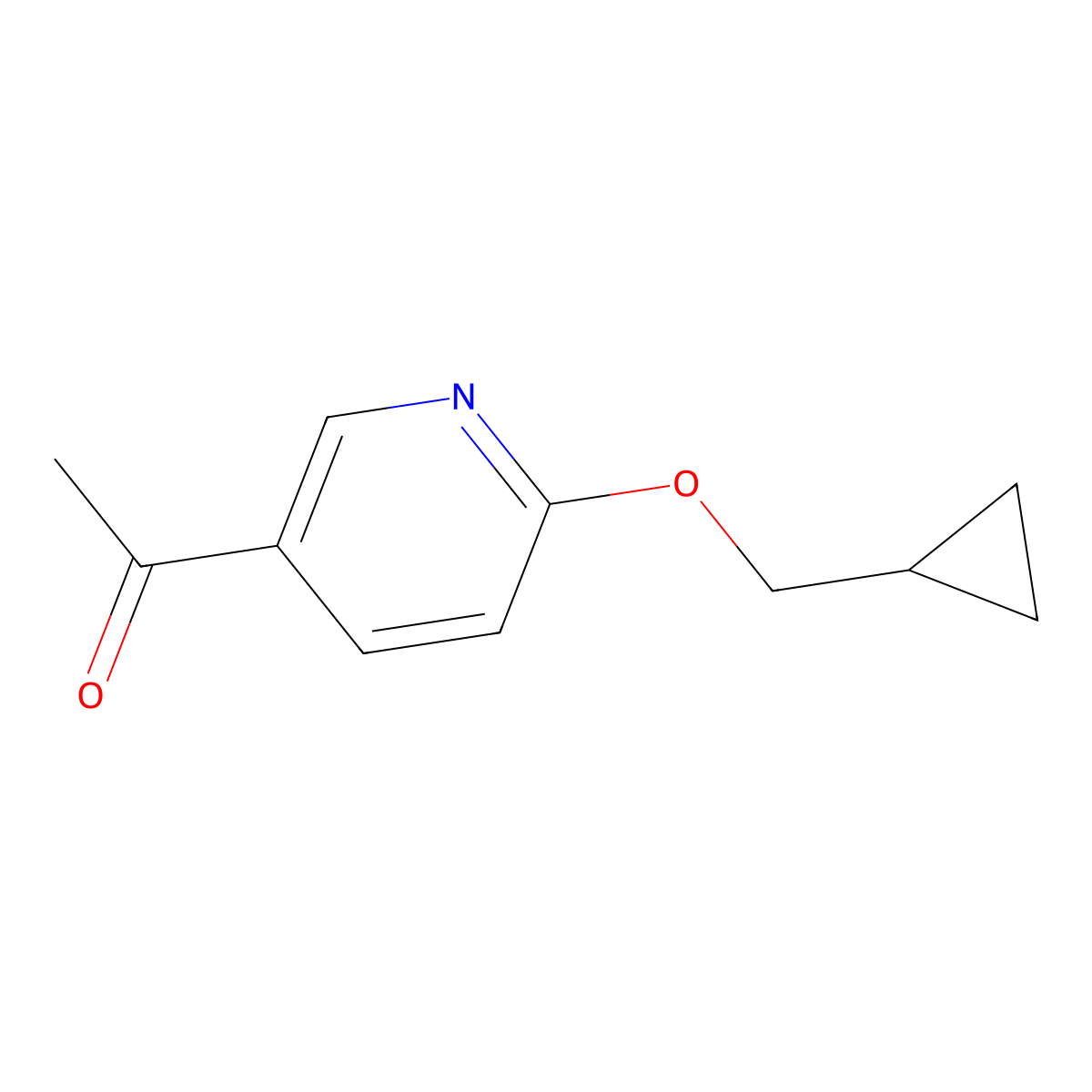 1-[6-(Cyclopropylmethoxy)-3-pyridinyl]ethanone molecular structure, CAS 1558093-05-2