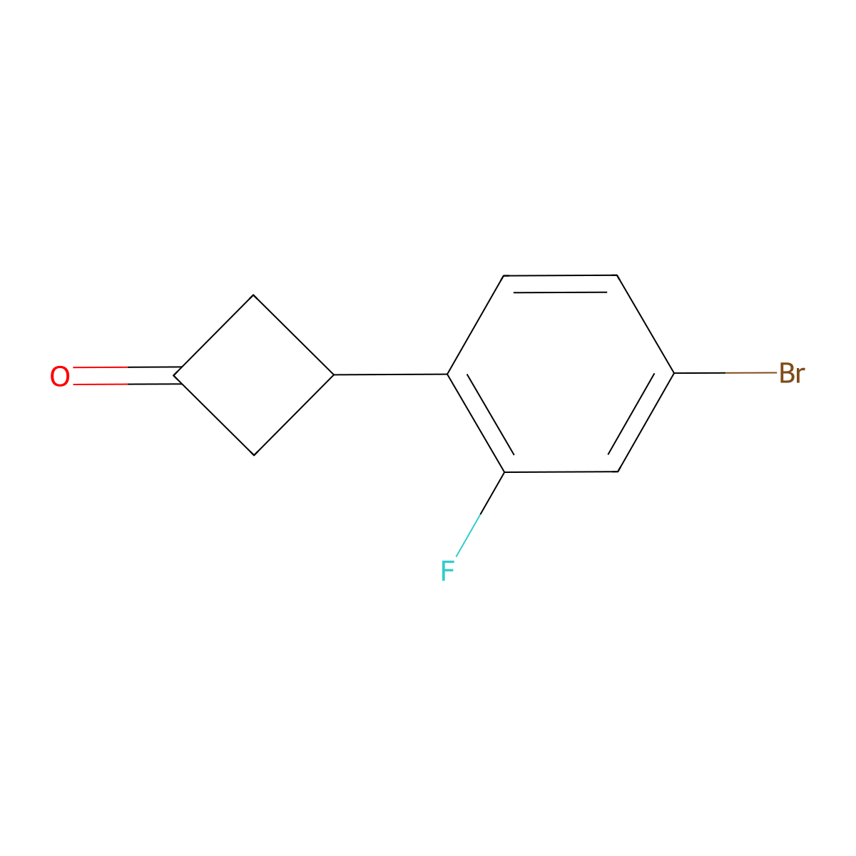 3-(4-Bromo-2-fluorophenyl)cyclobutan-1-one molecular structure, CAS 1558100-87-0