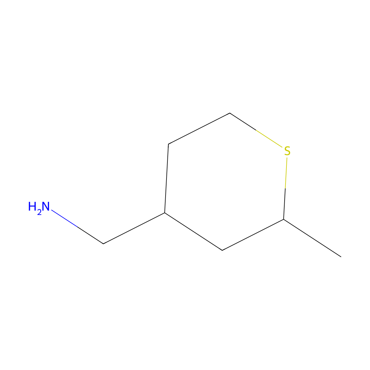 1-(2-Methylthian-4-yl)methanamine molecular structure, CAS 1558104-40-7