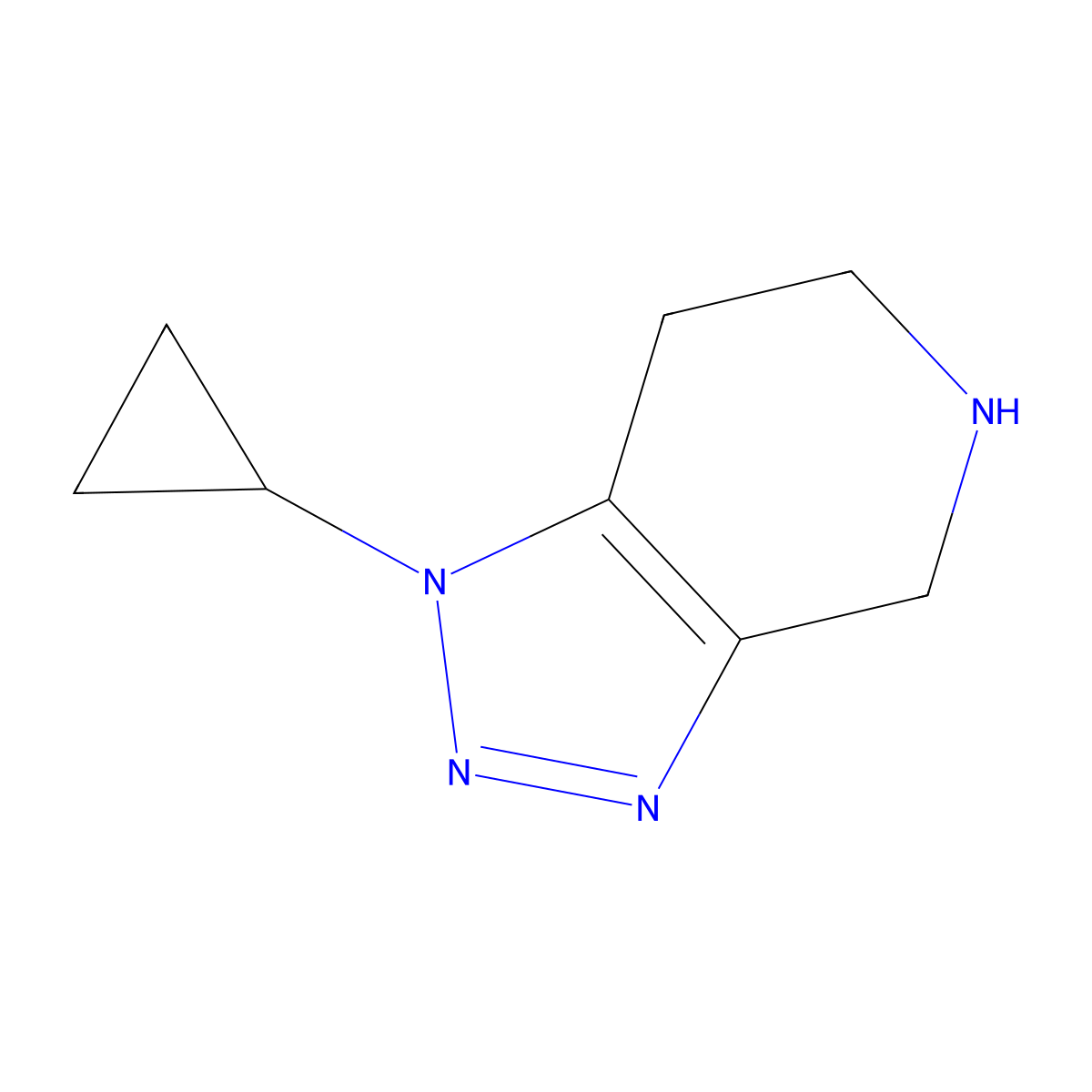 1-Cyclopropyl-4,5,6,7-tetrahydro-1H-[1,2,3]triazolo[4,5-c]pyridine molecular structure, CAS 1558106-71-0