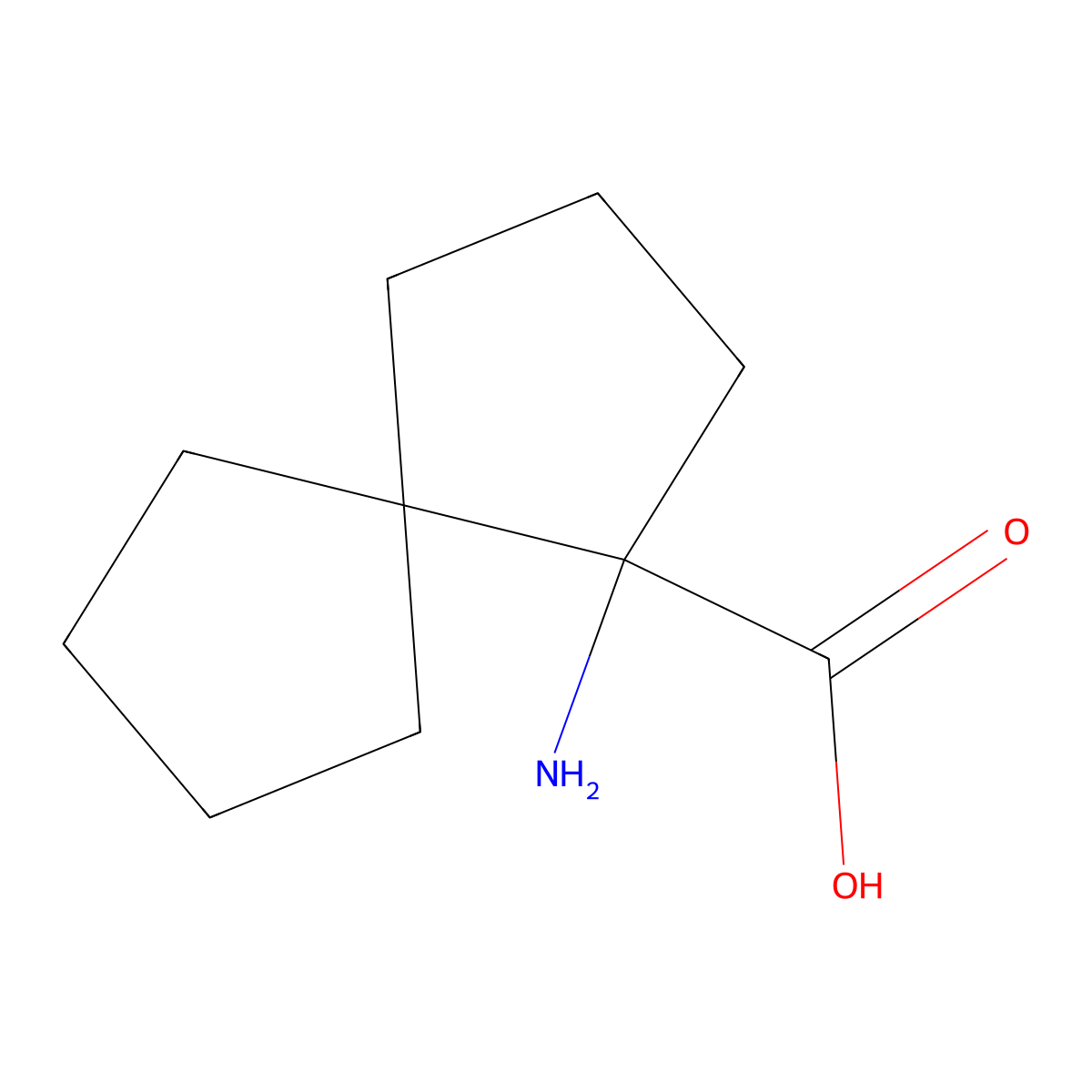 1-Aminospiro[4.4]nonane-1-carboxylic acid molecular structure, CAS 1558110-45-4