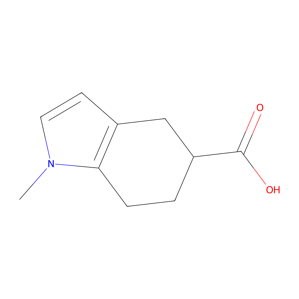 1-methyl-4,5,6,7-tetrahydro-1H-indole-5-carboxylic acid molecular structure, CAS 1558112-90-5