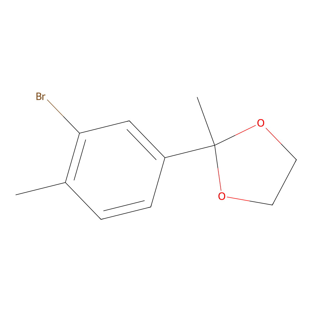 2-(3-Bromo-4-methylphenyl)-2-methyl-1,3-dioxolane molecular structure, CAS 1558112-93-8