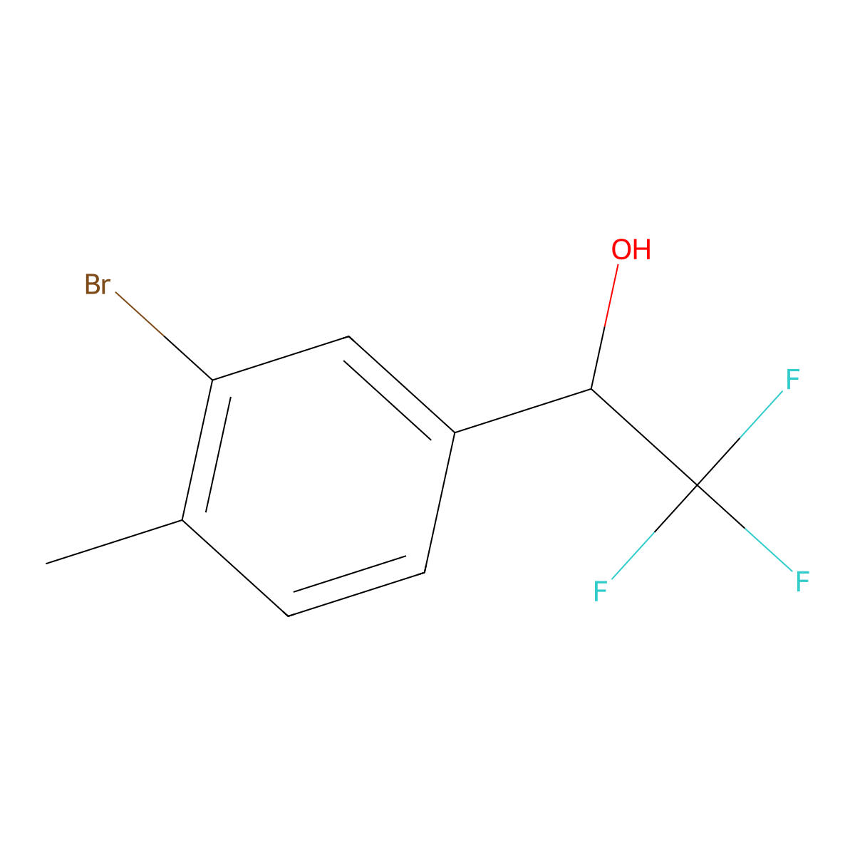 1-(3-Bromo-4-methylphenyl)-2,2,2-trifluoroethan-1-ol molecular structure, CAS 1558113-01-1