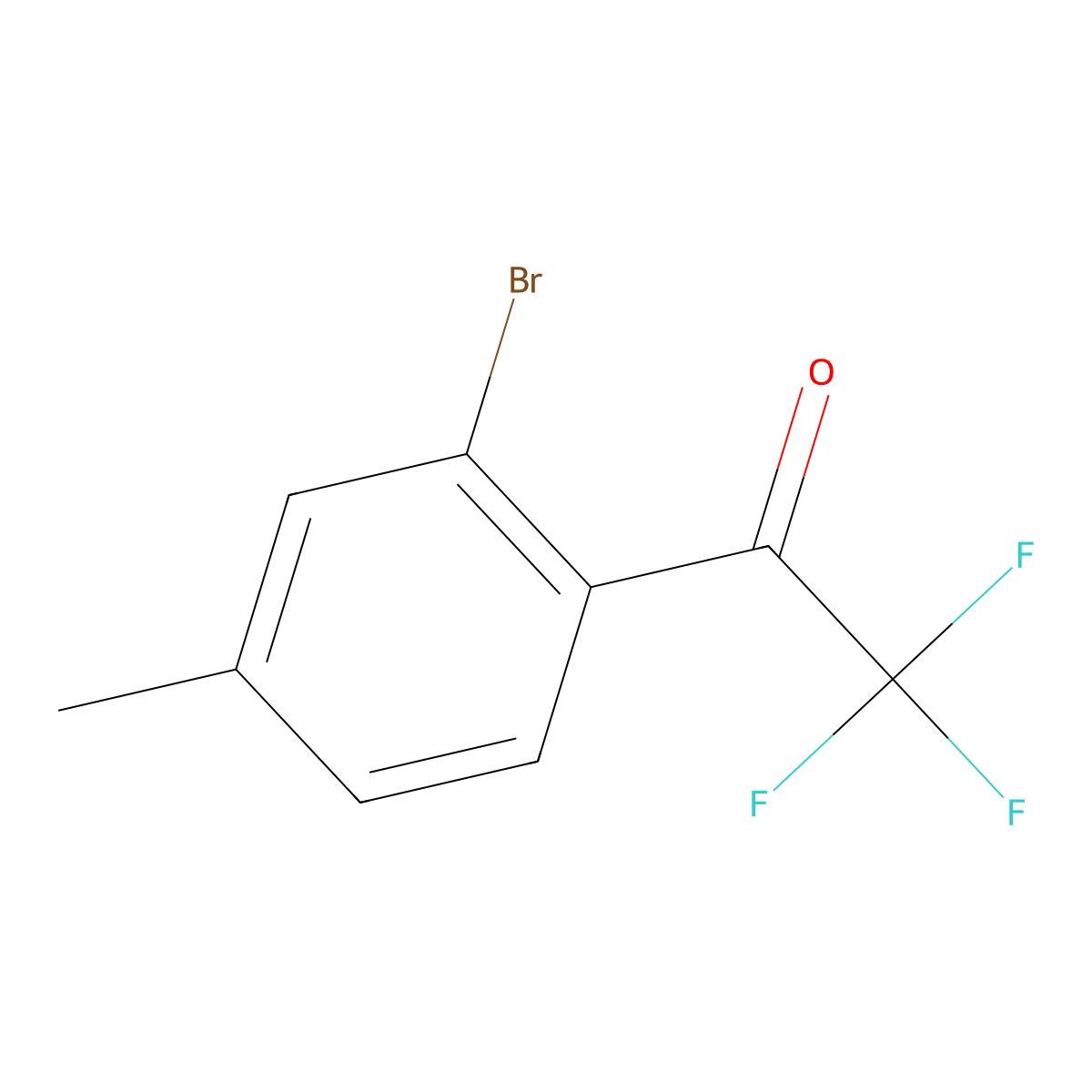 1-(2-Bromo-4-methylphenyl)-2,2,2-trifluoroethan-1-one molecular structure, CAS 1558113-12-4