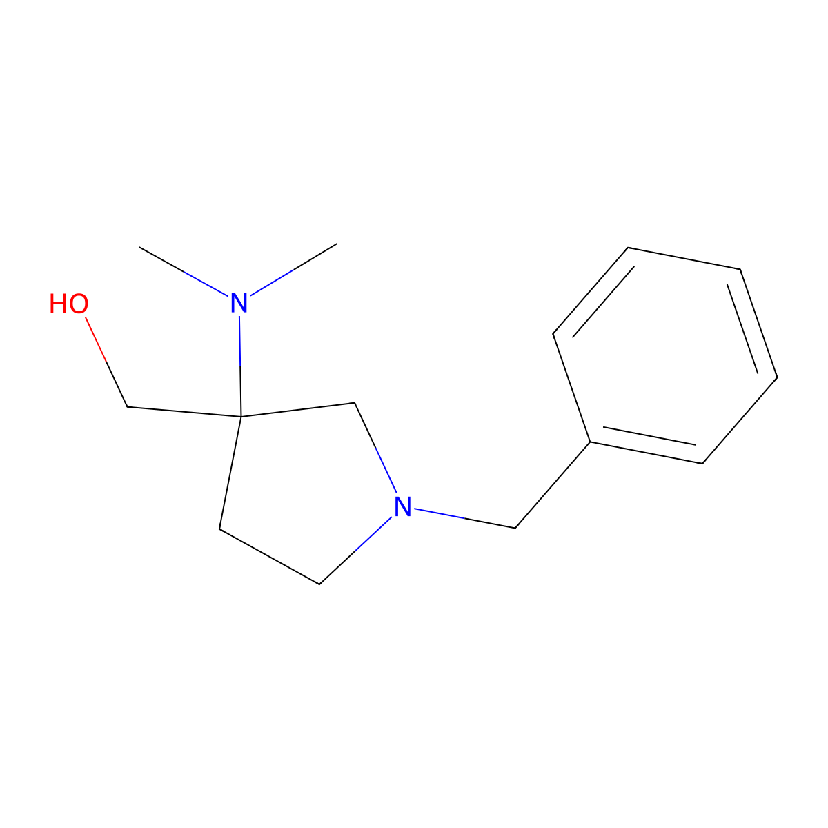 (1-Benzyl-3-(dimethylamino)pyrrolidin-3-yl)methanol molecular structure, CAS 1558117-64-8