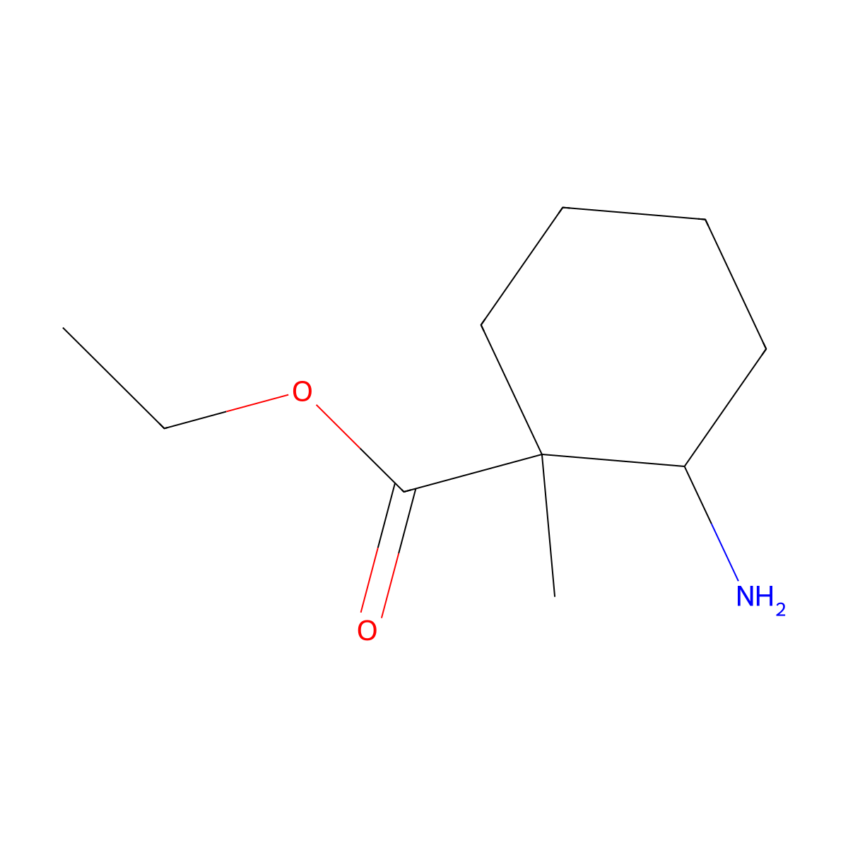 Ethyl 2-amino-1-methylcyclohexane-1-carboxylate molecular structure, CAS 1558119-38-2