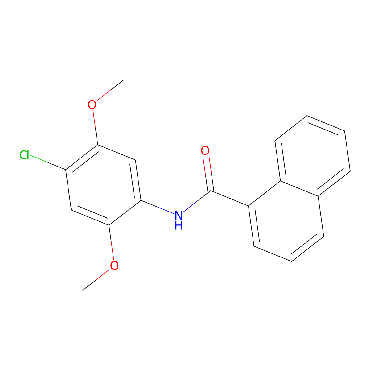 4'-Chloro-2',5'-dimethoxy-1-naphthanilide molecular structure, CAS 155812-61-6