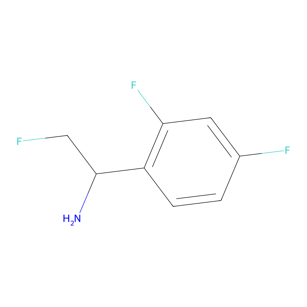 1-(2,4-Difluorophenyl)-2-fluoroethan-1-amine molecular structure, CAS 1558134-57-8