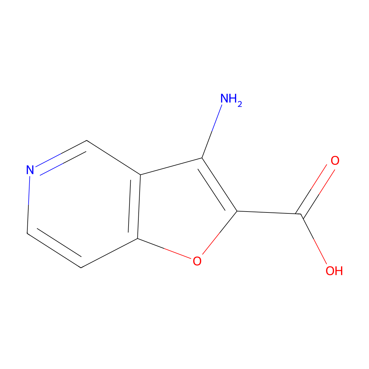 3-Aminofuro[3,2-c]pyridine-2-carboxylic acid molecular structure, CAS 1558135-07-1