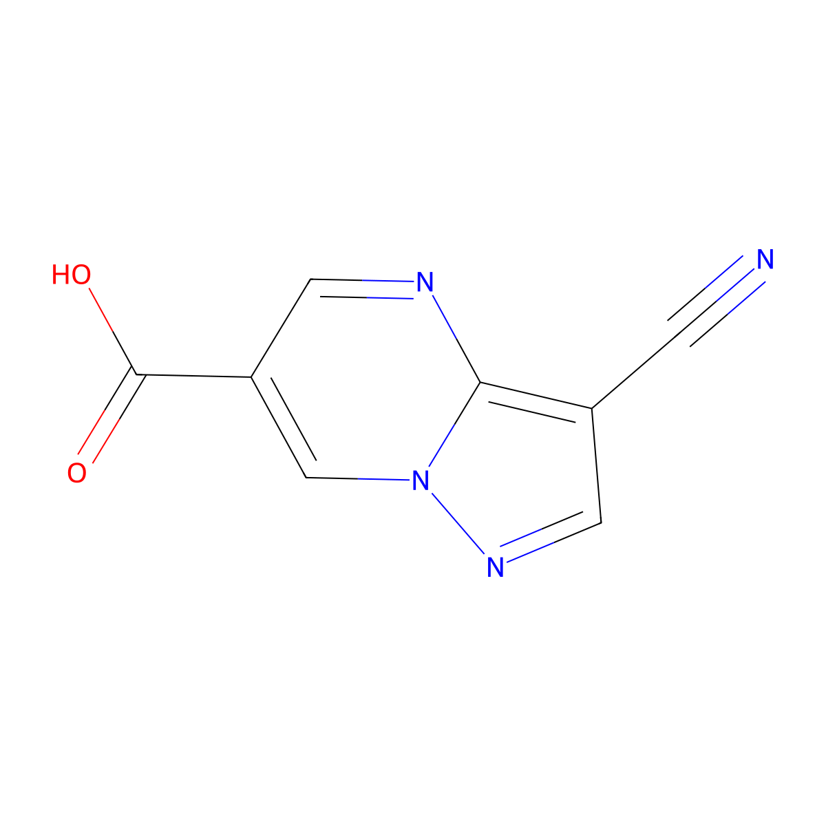 3-Cyanopyrazolo[1,5-a]pyrimidine-6-carboxylic acid molecular structure, CAS 1558138-88-7