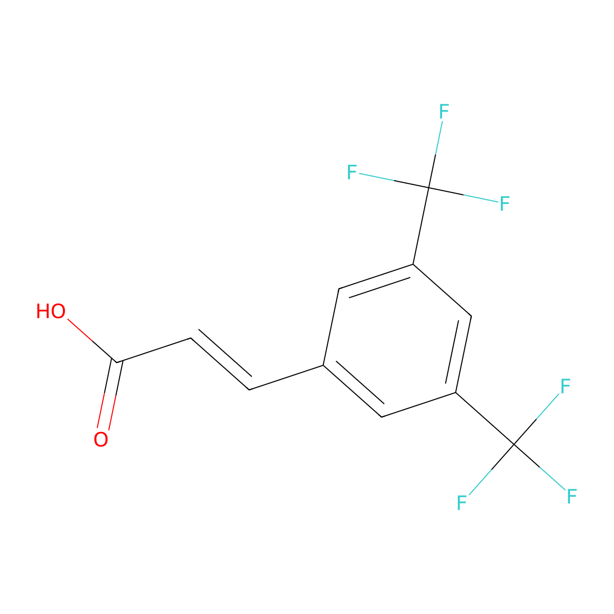 trans-3,5-Bis(trifluoromethyl)cinnamic acid molecular structure, CAS 155814-20-3