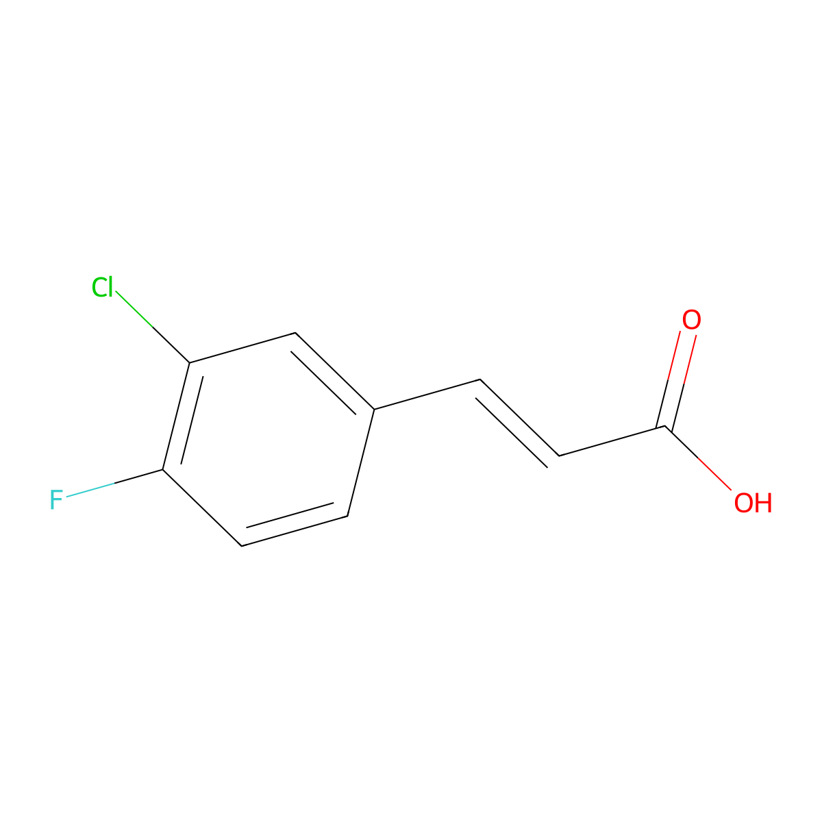 3-Chloro-4-fluorocinnamic acid molecular structure, CAS 155814-22-5