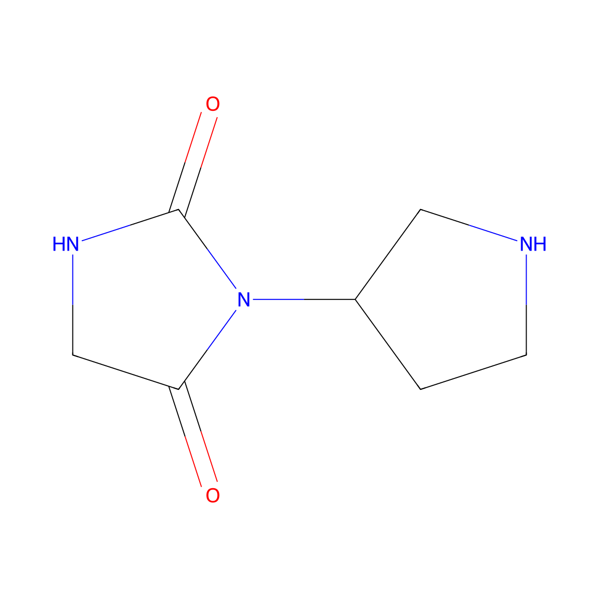 3-(Pyrrolidin-3-yl)imidazolidine-2,4-dione molecular structure, CAS 1558140-75-2