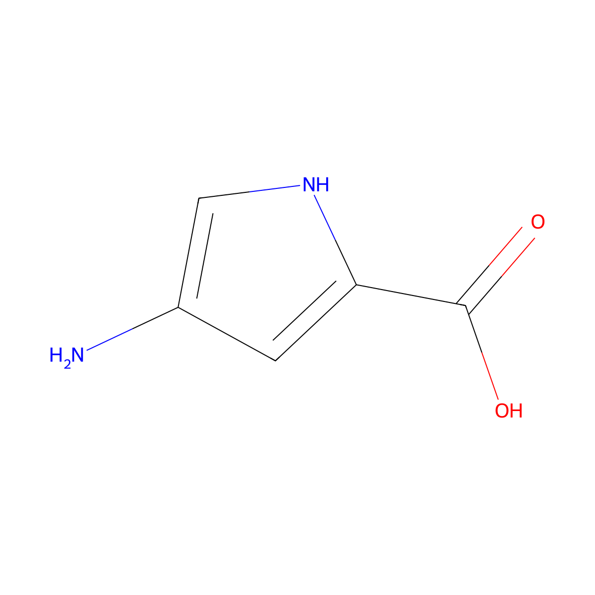 4-Amino-1H-pyrrole-2-carboxylic acid molecular structure, CAS 155815-95-5