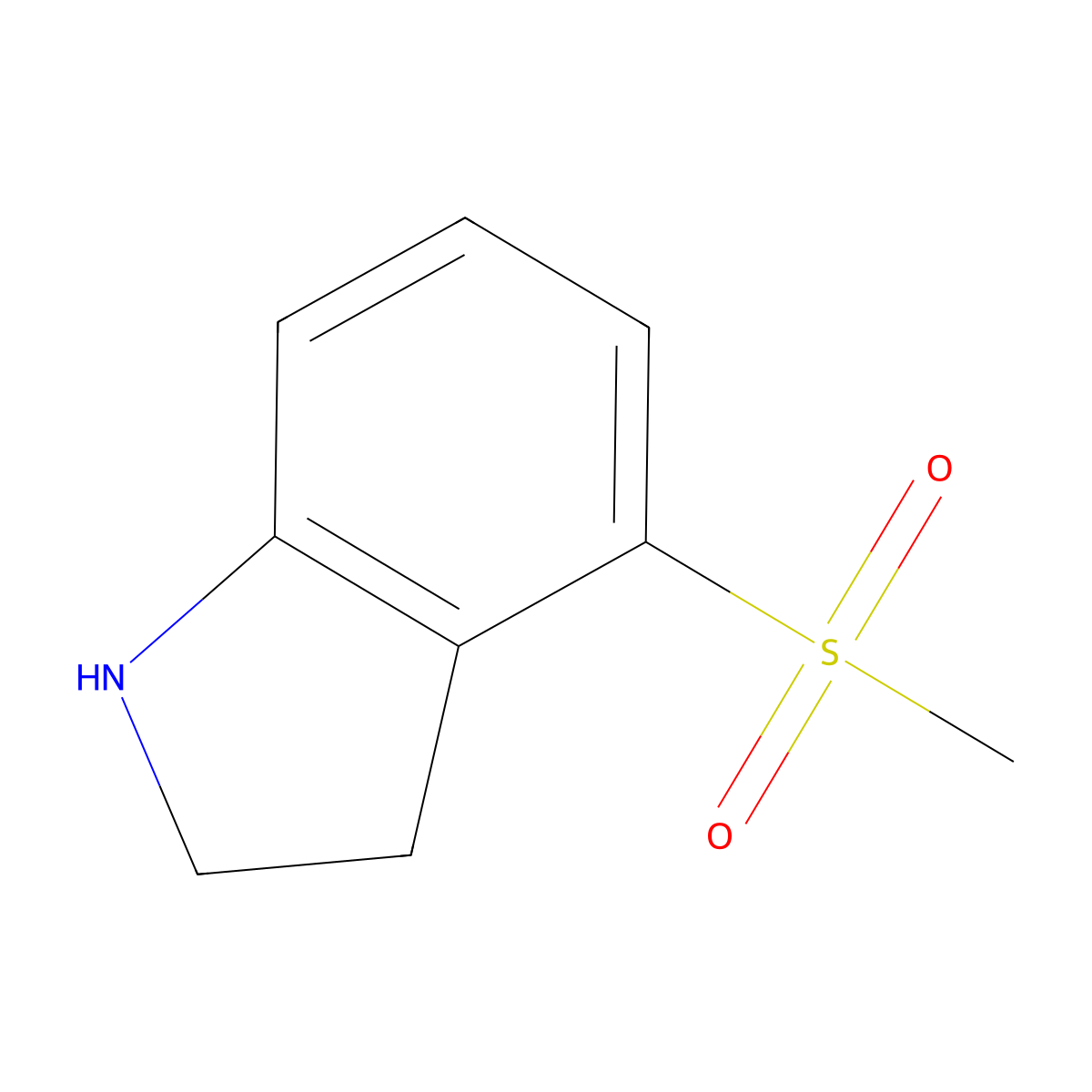 4-methanesulfonyl-2,3-dihydro-1H-indole molecular structure, CAS 1558161-43-5