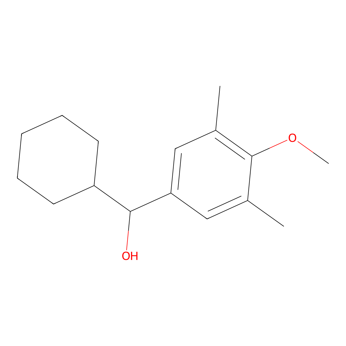 alpha-Cyclohexyl-4-methoxy-3,5-dimethylbenZenemethanol molecular structure, CAS 1558182-80-1